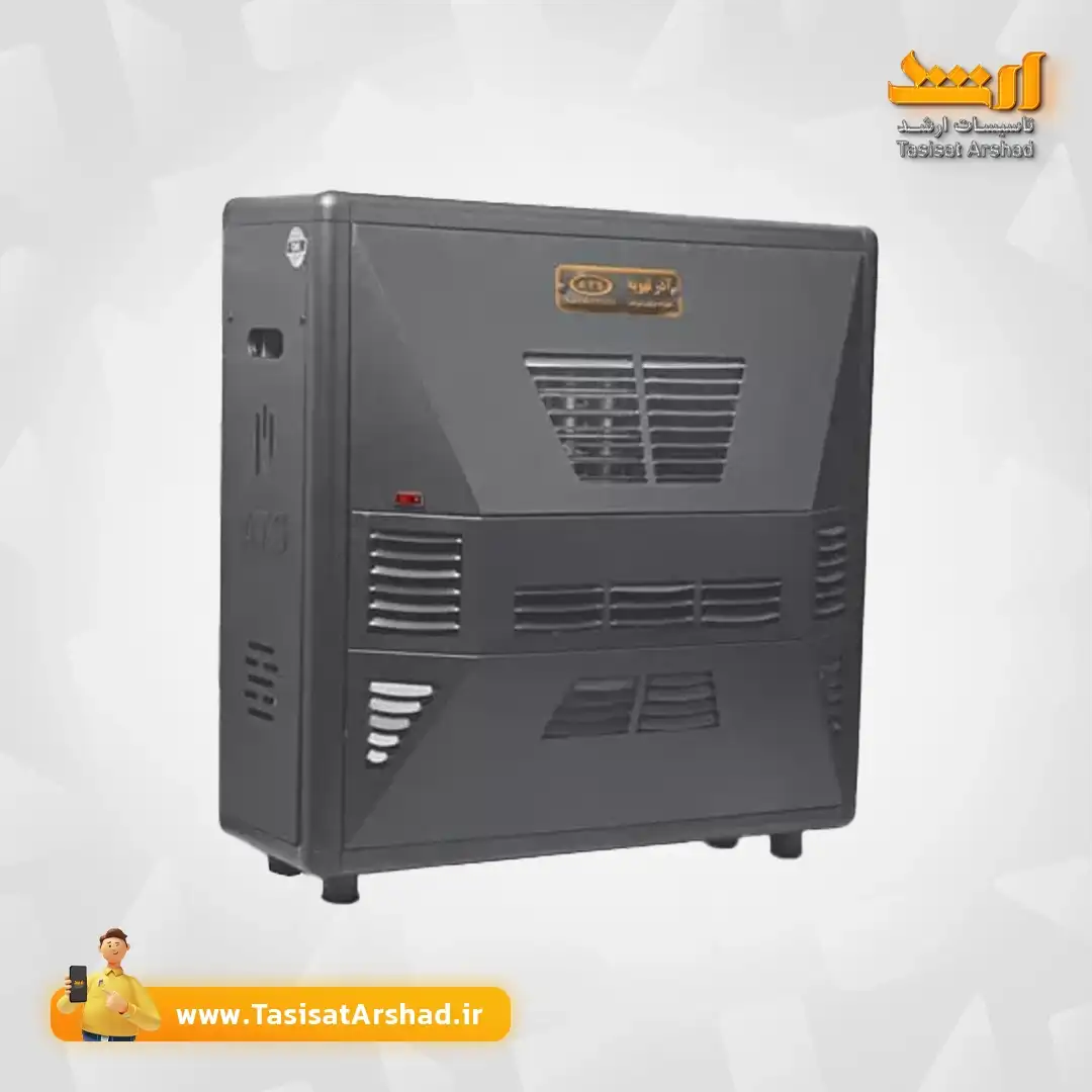 مینی هیتر چدنی فن دار آذر تهویه مدل A610، + فروشگاه تاسیسات ارشد یزد